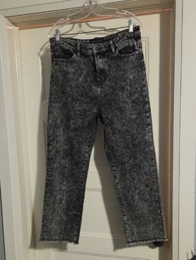 Kendall & Kylie Black Acid-Wash Straight Leg Jeans